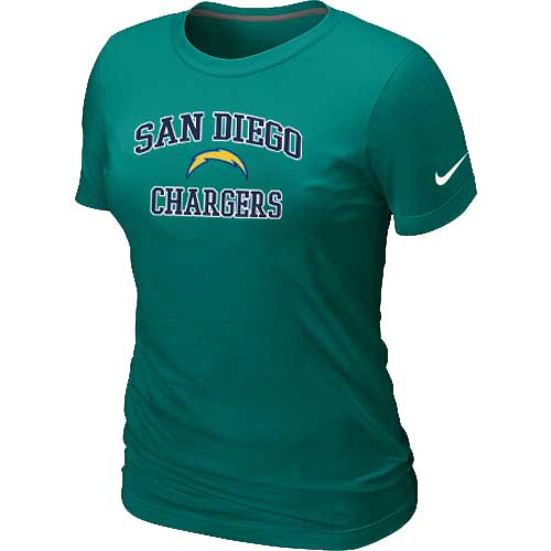 Nike Los Angeles Chargers Women's Heart & Soul NFL T-Shirt - Light Green